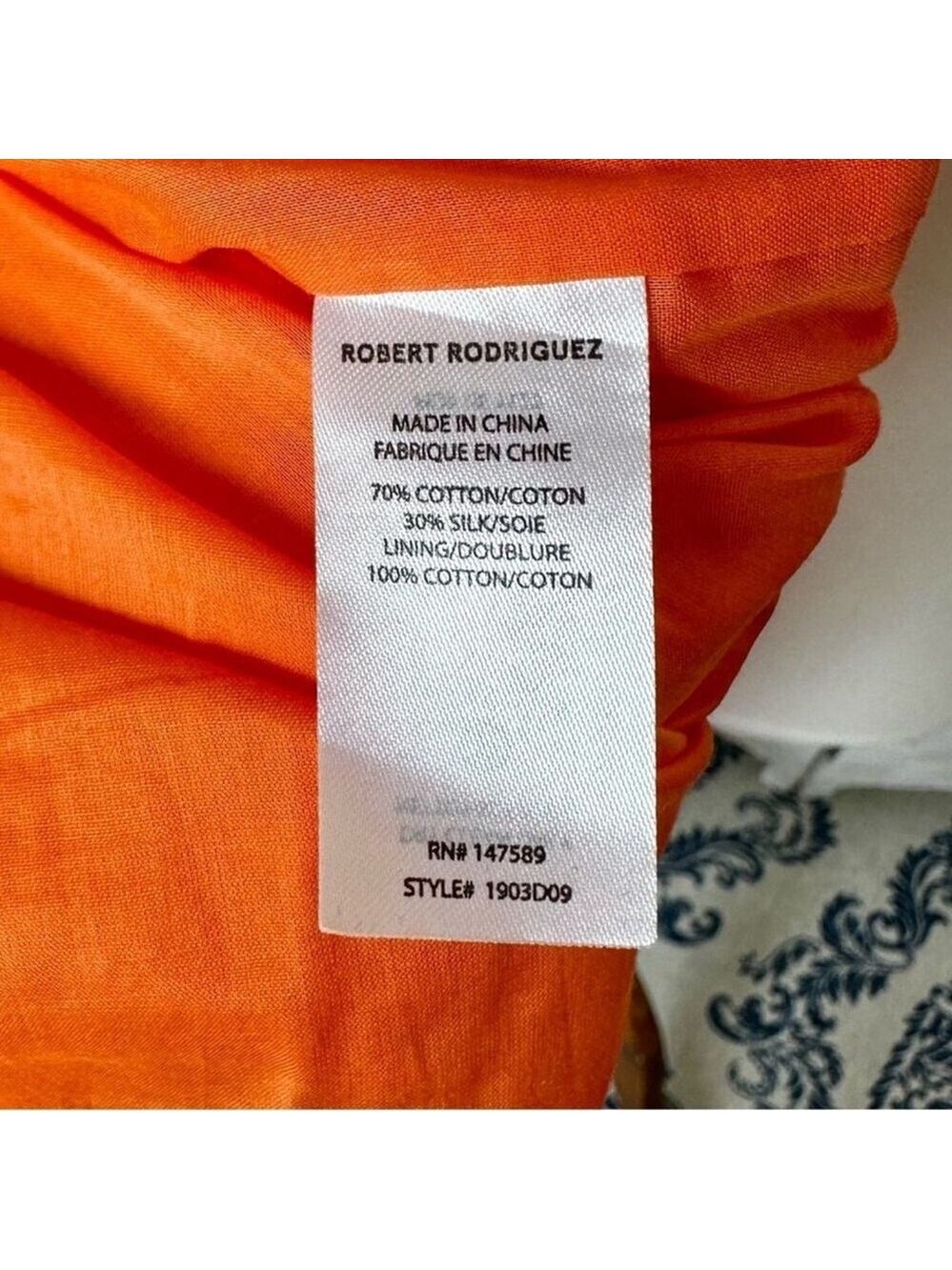 Robert Rodriguez Orange Silk Ling Sleeve Dress With Belt Size 2 NWT - Picture 10 of 13